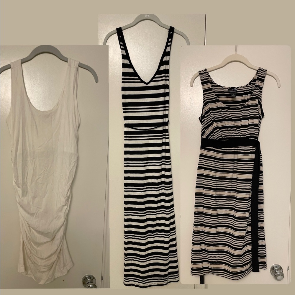 3 summer maternity dresses neutrals